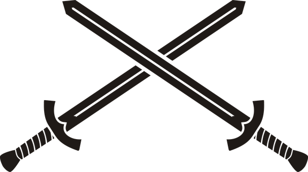 Crossed Swords Silhouette PNG Image