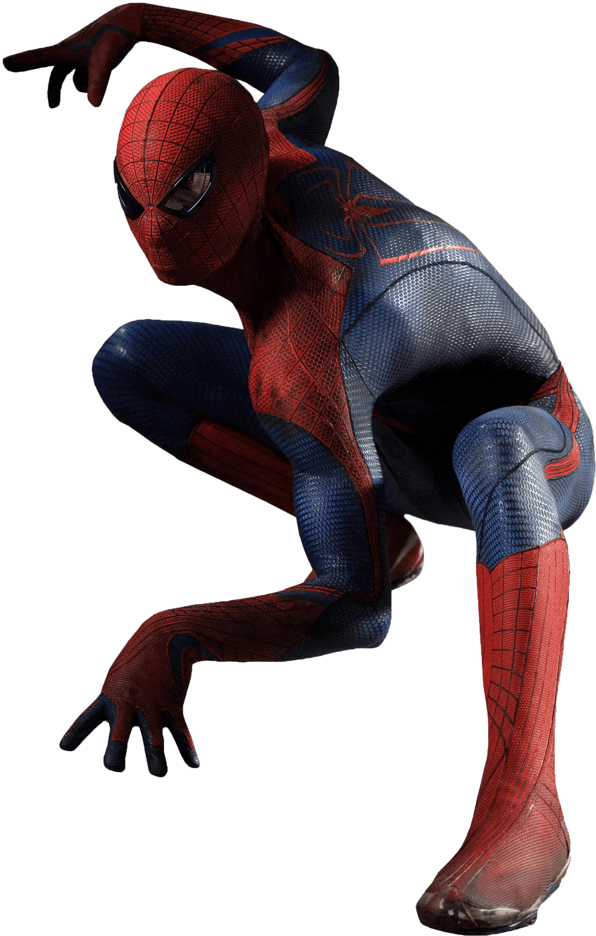 Crouching Spiderman Pose PNG Image