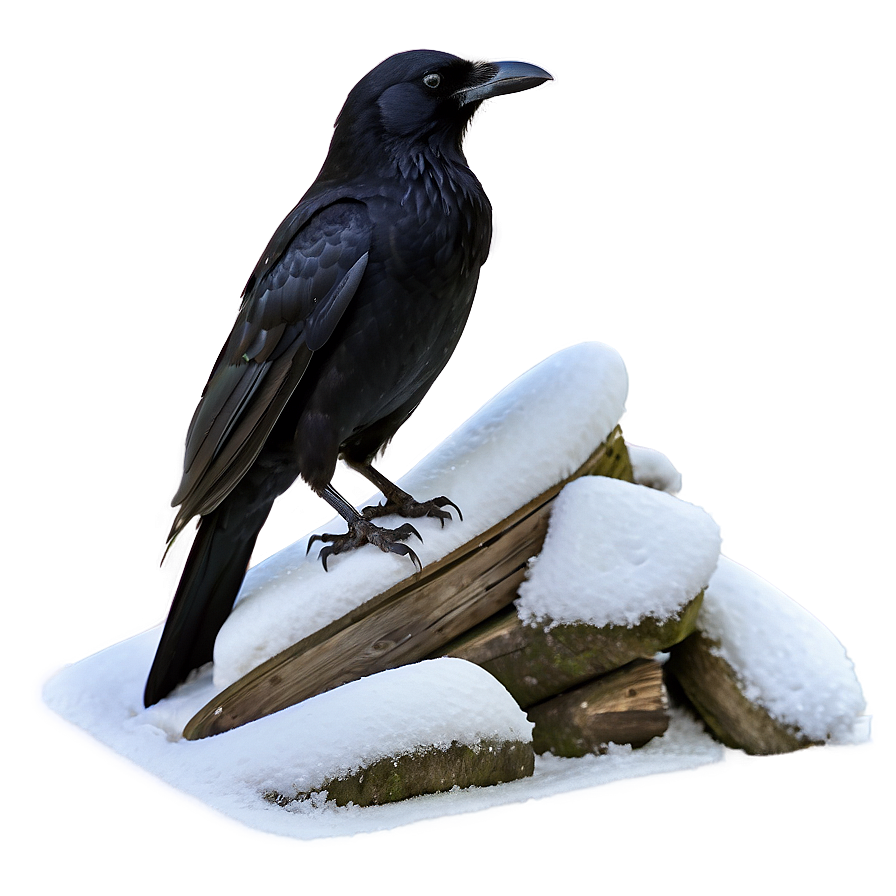 Crow In Snow Png 98 PNG Image