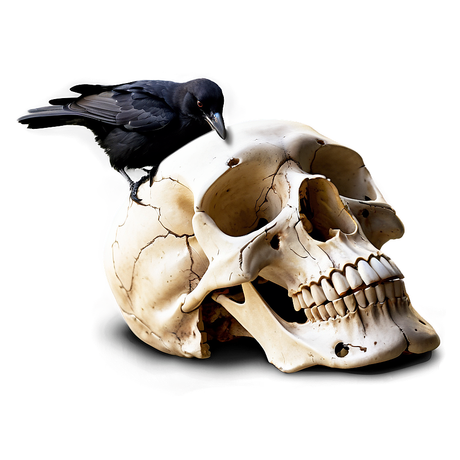 Crow On Skull Png Dwl93 PNG Image