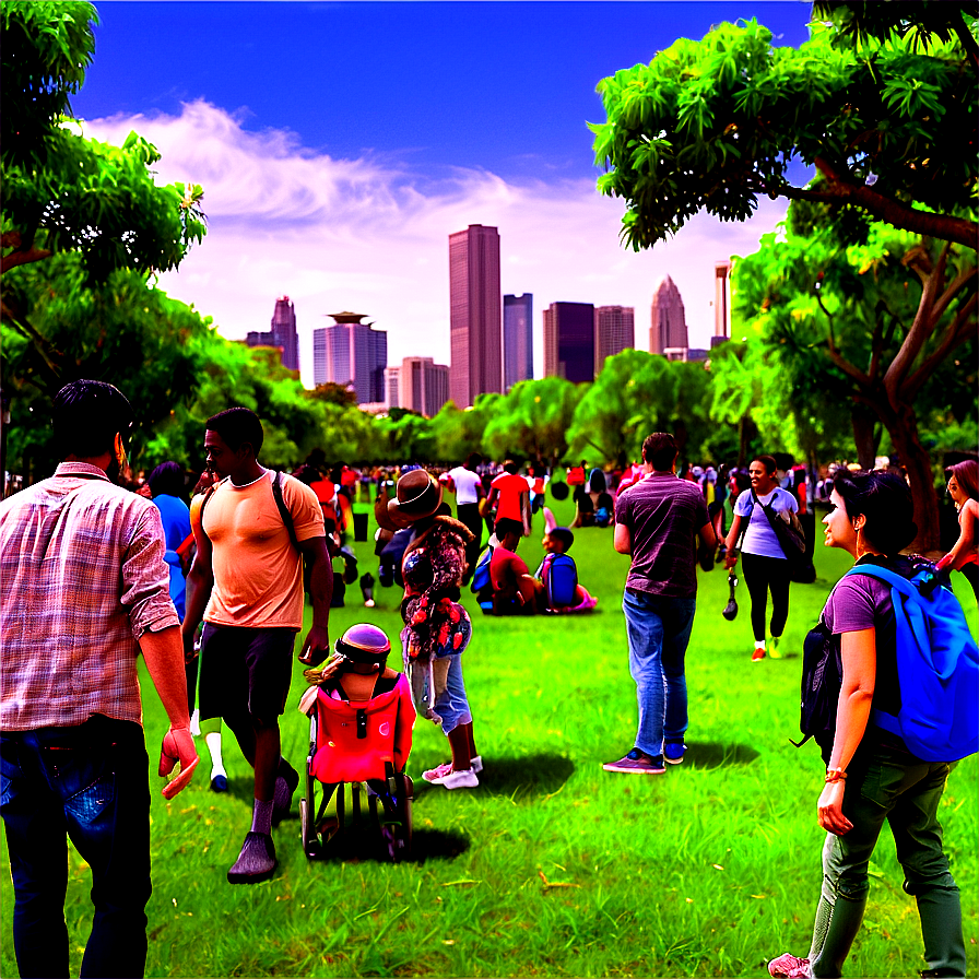 Crowded City Park Png Ngj7 PNG Image