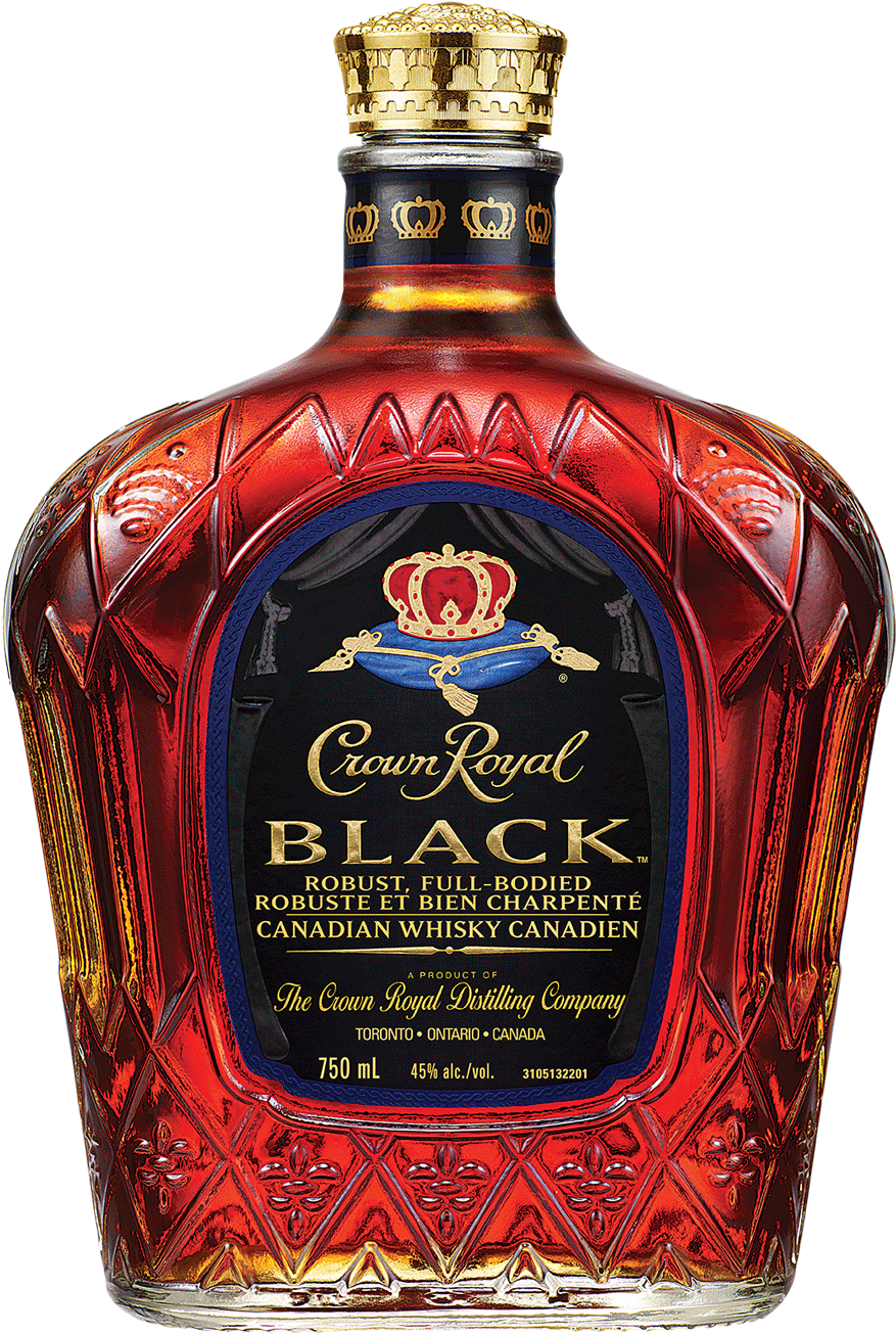 Crown Royal Black Canadian Whisky Bottle PNG Image