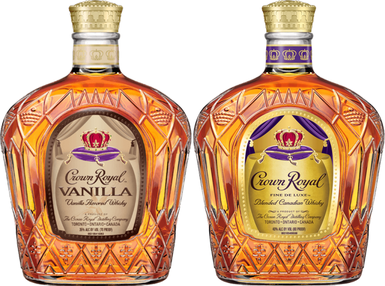 Crown Royal Vanillaand Deluxe Whisky Bottles PNG Image