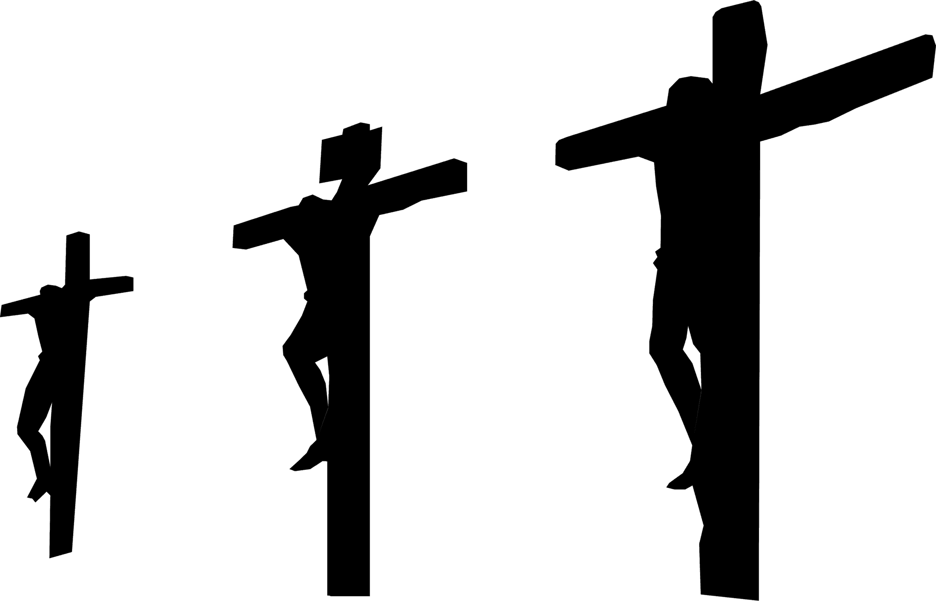 Crucifixion Silhouettes Vector PNG Image