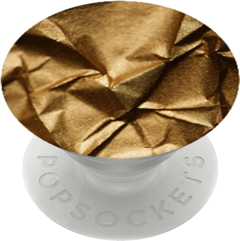 Crumpled Golden Paper Pop Socket PNG Image