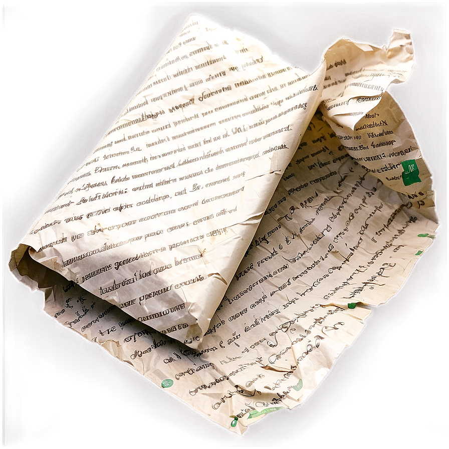 Crumpled Paper With Writing Png Vrc66 PNG Image