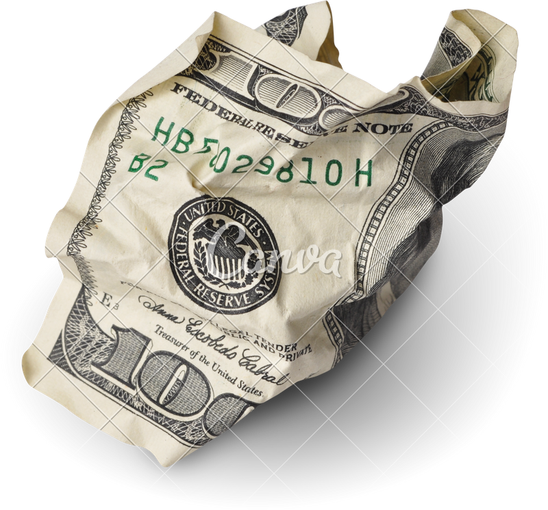 Crumpled100 Dollar Bill PNG Image