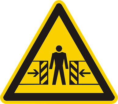 Crushing Hazard Warning Sign PNG Image