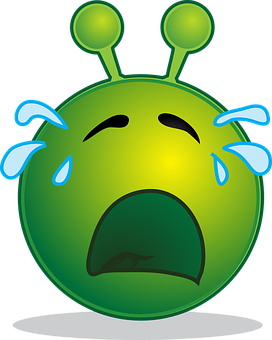 Crying Alien Emoji Illustration PNG Image