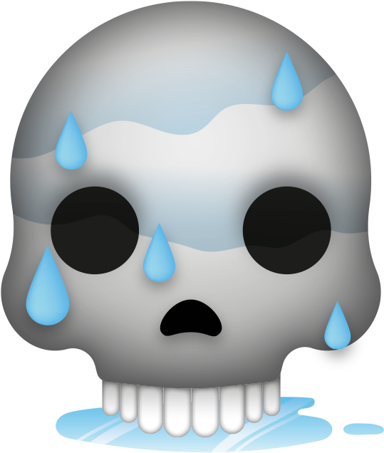 Crying Skull Emoji Illustration PNG Image