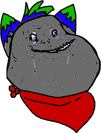 Crying Troll Face Cartoon Meme PNG Image