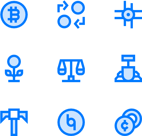 Cryptocurrency Concept Icons Set PNG Image