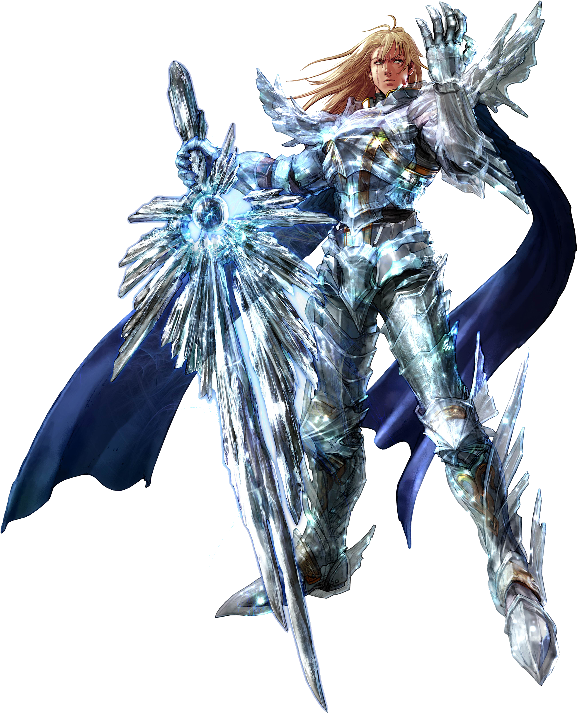 Crystal Armored Warrior Artwork PNG Image