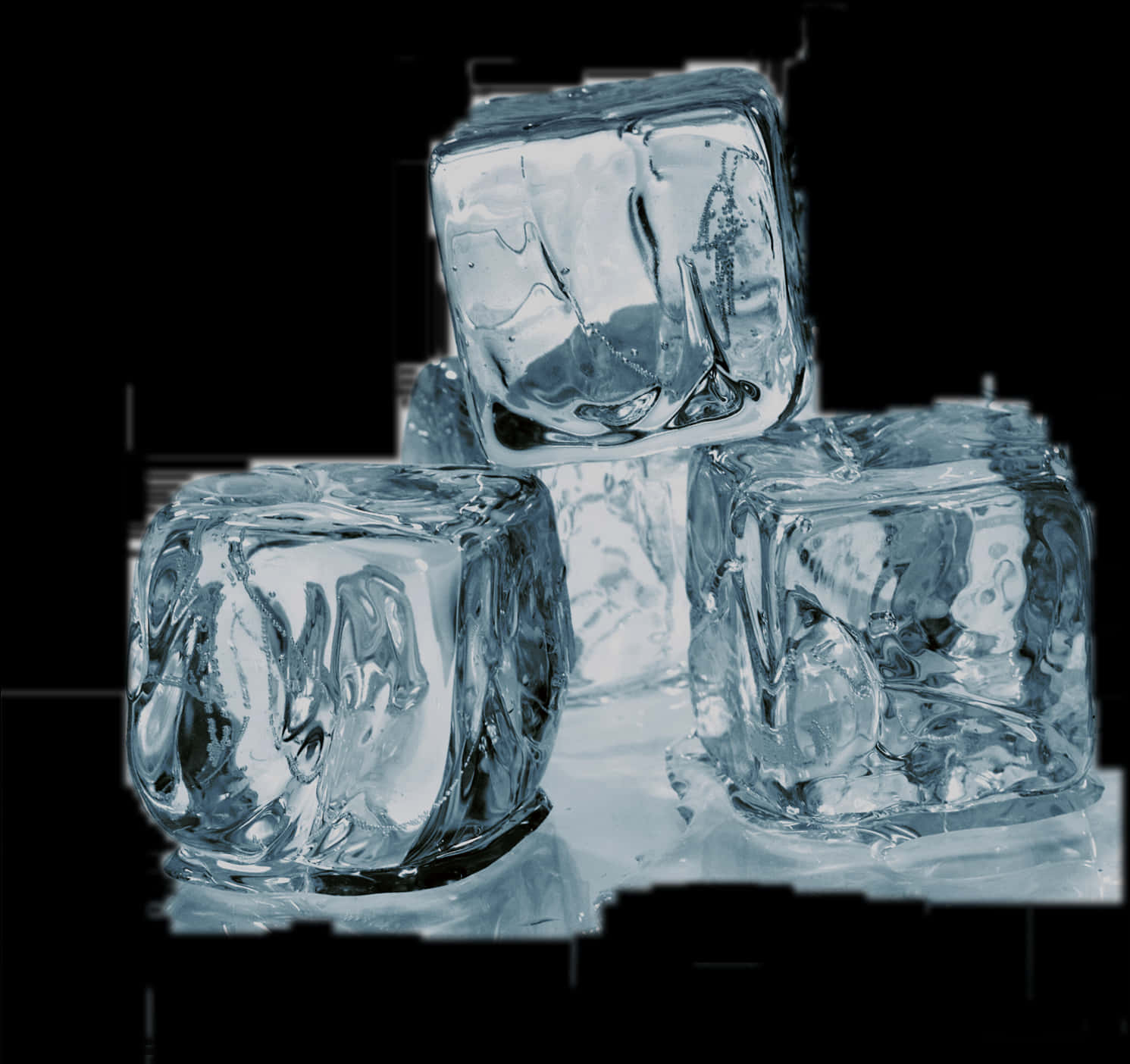 Crystal Clear Ice Cubes PNG Image