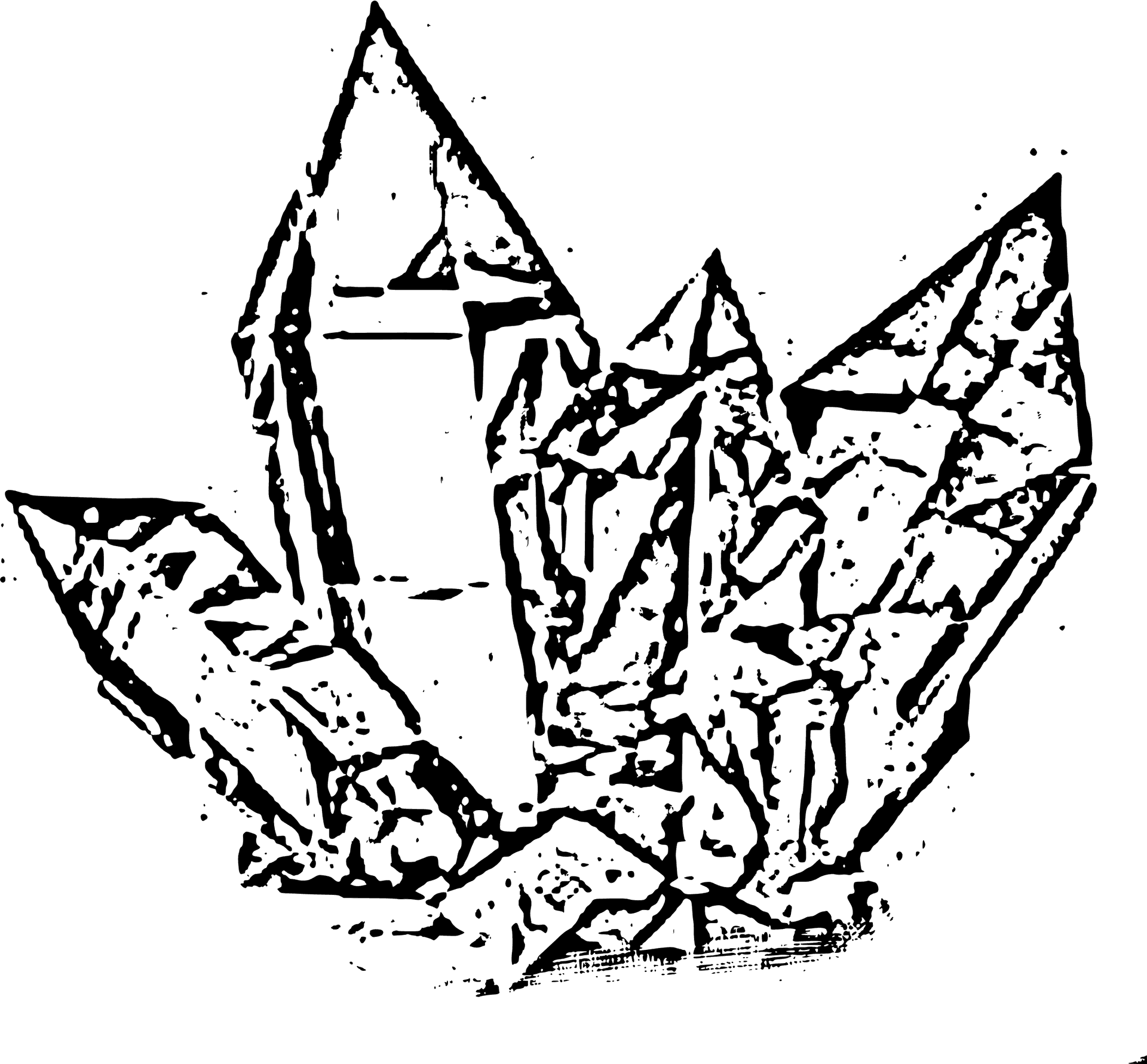 Crystal Cluster Sketch PNG Image