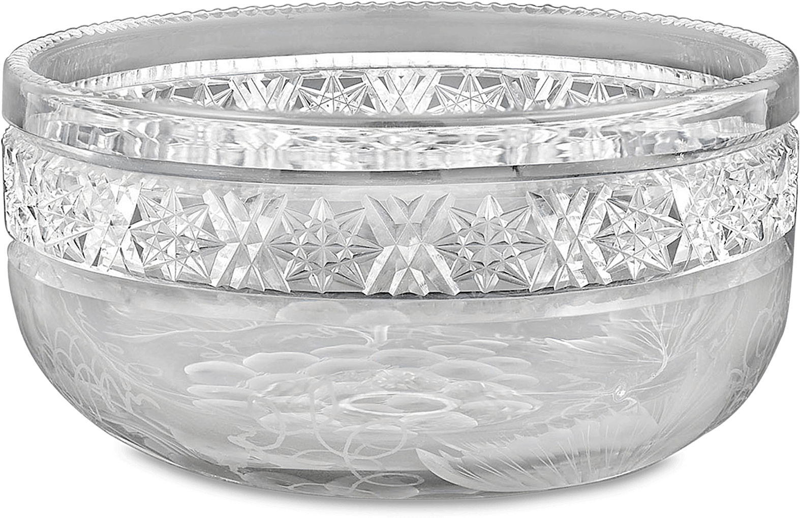 Crystal Cut Glass Decorative Bowl PNG Image