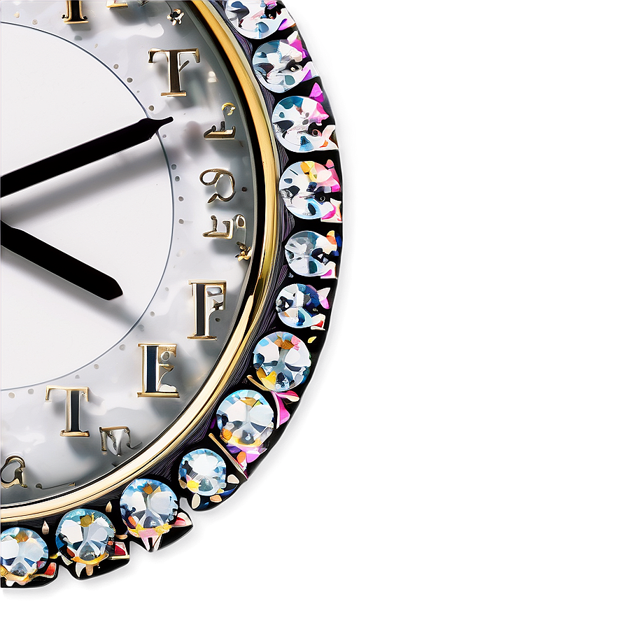 Crystal Embellished Clock Png 10 PNG Image