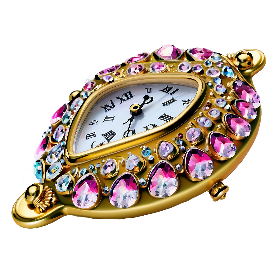 Crystal Embellished Clock Png 66 PNG Image