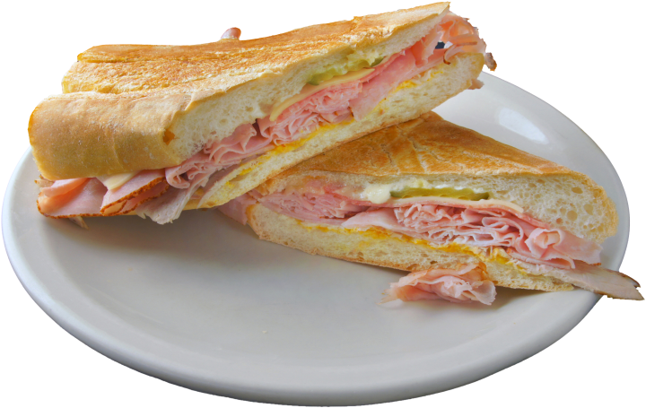 Cuban Sandwichon Plate PNG Image