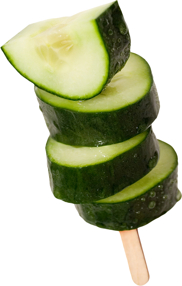 Cucumber Slices Popsicle PNG Image