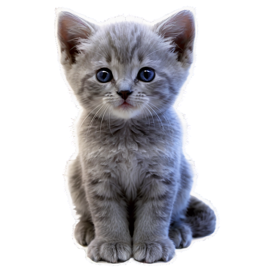 Cuddly Grey Kitten Png Fmv PNG Image