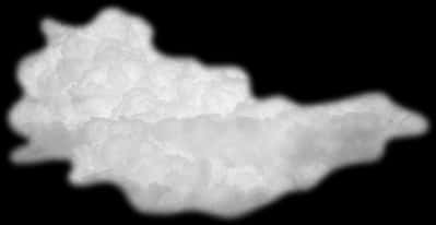 Cumulus Cloud Isolatedon Black PNG Image