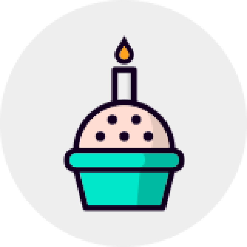 Cupcake Candle Icon PNG Image