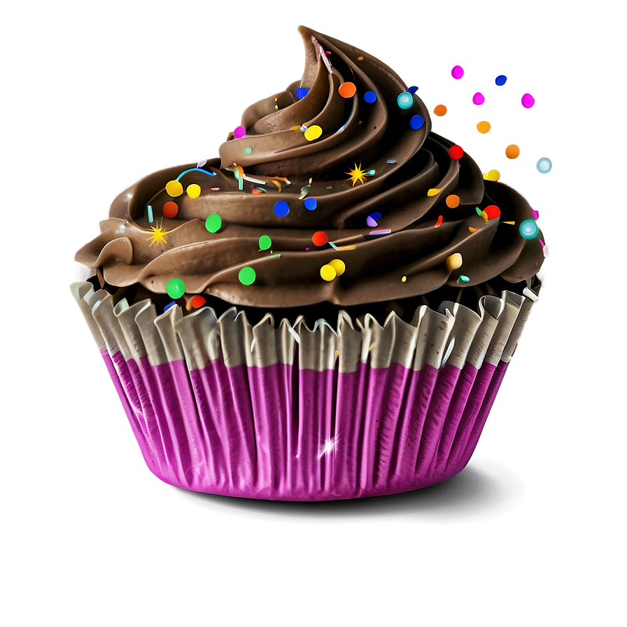 Cupcake With Confetti Png Bth PNG Image