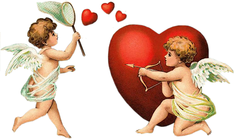 Cupids Heart Love Vintage PNG Image