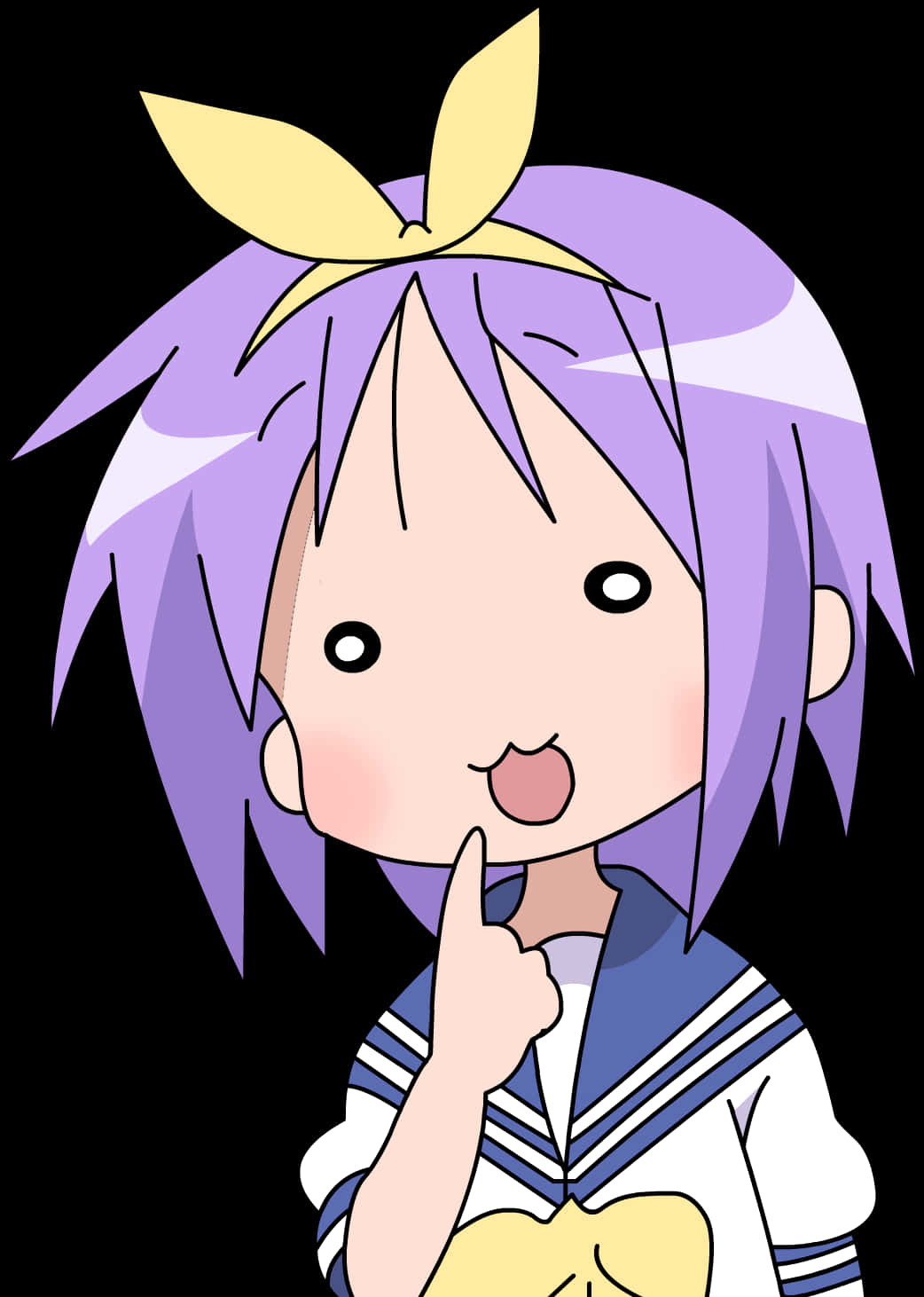 Curious Anime Character Thinking PNG Image