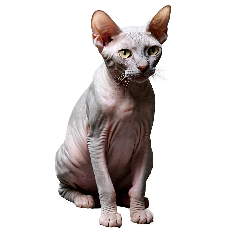 Curious Hairless Cat Png Ftp PNG Image