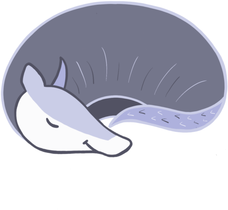 Curled Armadillo Cartoon PNG Image