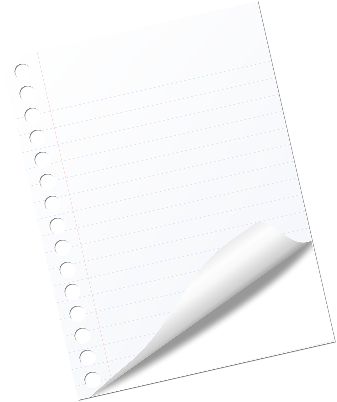 Curled Note Paper Graphic PNG Image