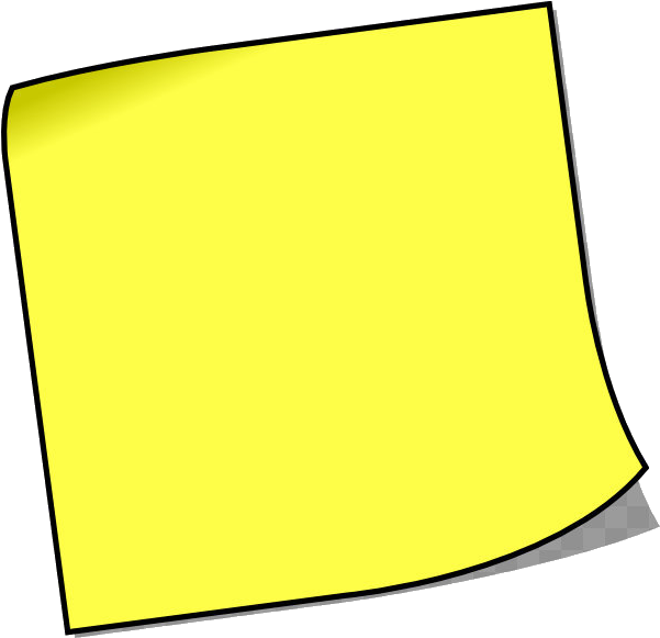 Curled Yellow Sticky Note PNG Image