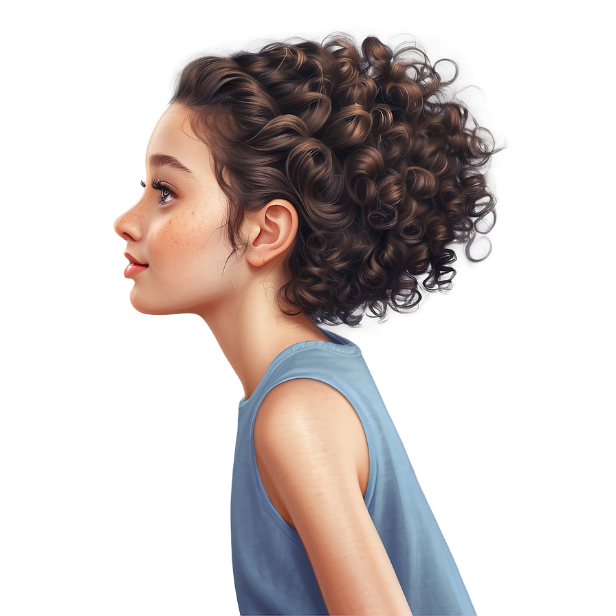 Curly Brown Hair Illustration Png 9 PNG Image