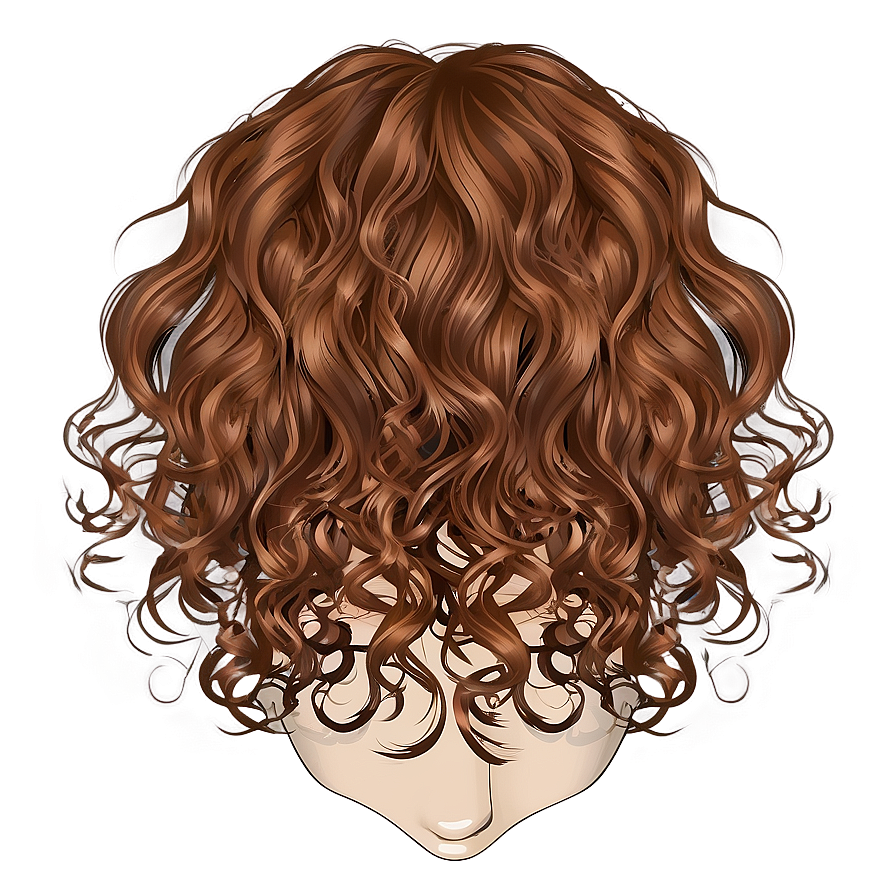 Curly Brown Hair Illustration Png Stj PNG Image