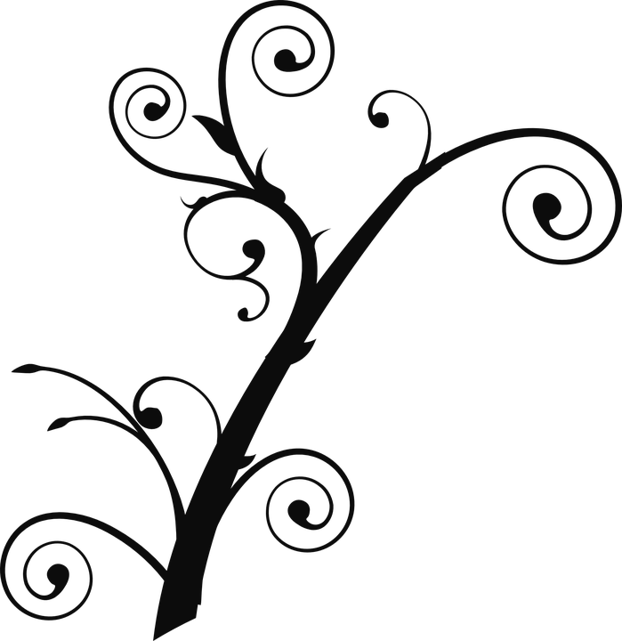 Curly Floral Design Vector PNG Image