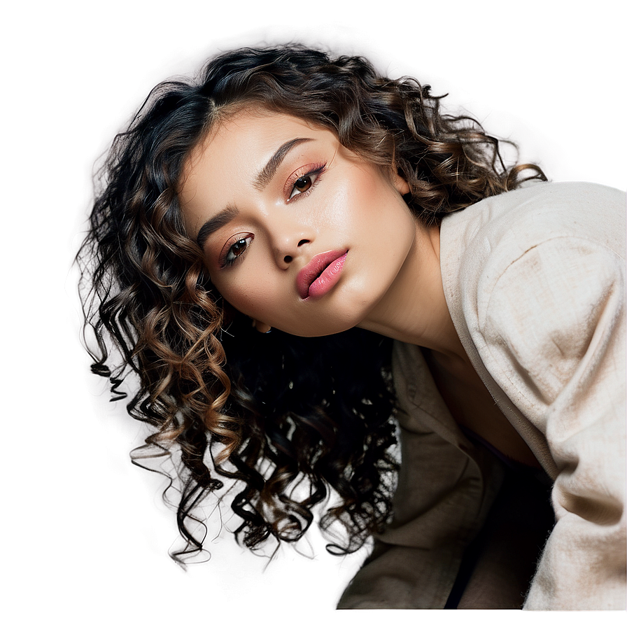 Curly Hair Fashion Model Png Sno PNG Image