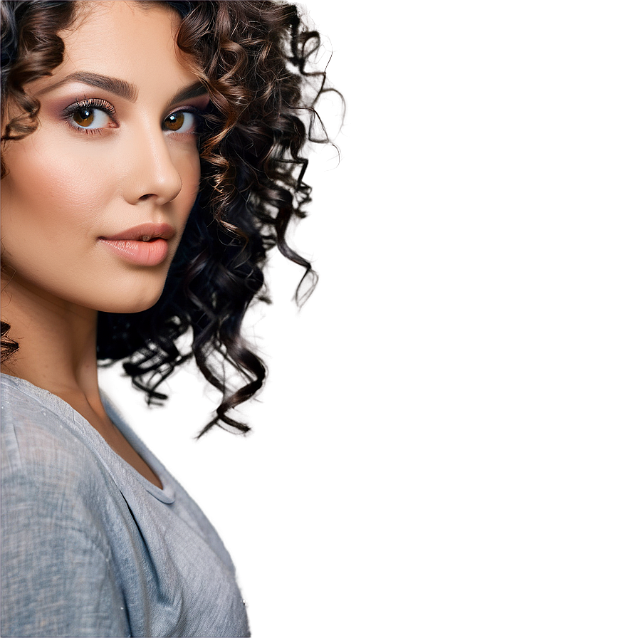 Curly Hair Studio Shot Png 2 PNG Image