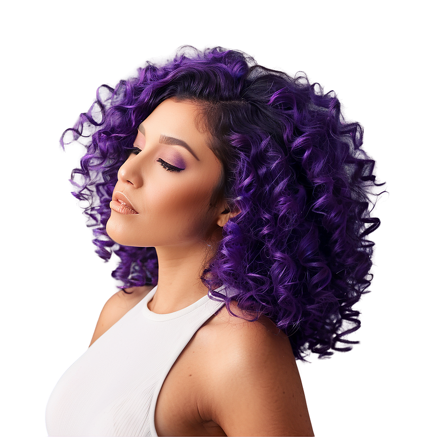 Curly Purple Hair Diva Png 06272024 PNG Image