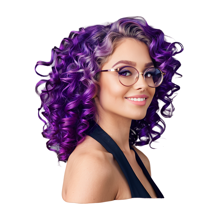 Curly Purple Hair Diva Png Sxe7 PNG Image