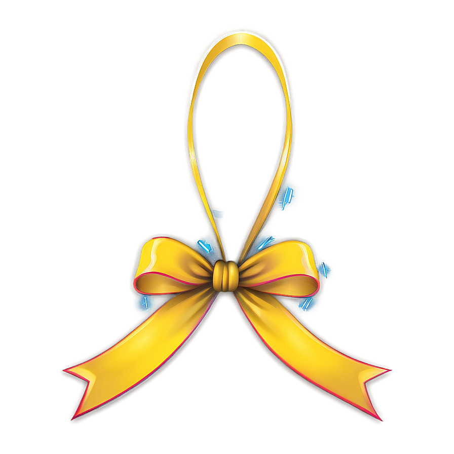 Curly Yellow Ribbon Illustration Png Itu PNG Image