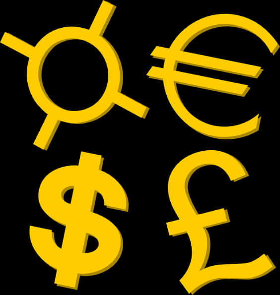 Currency Symbols Collection PNG Image