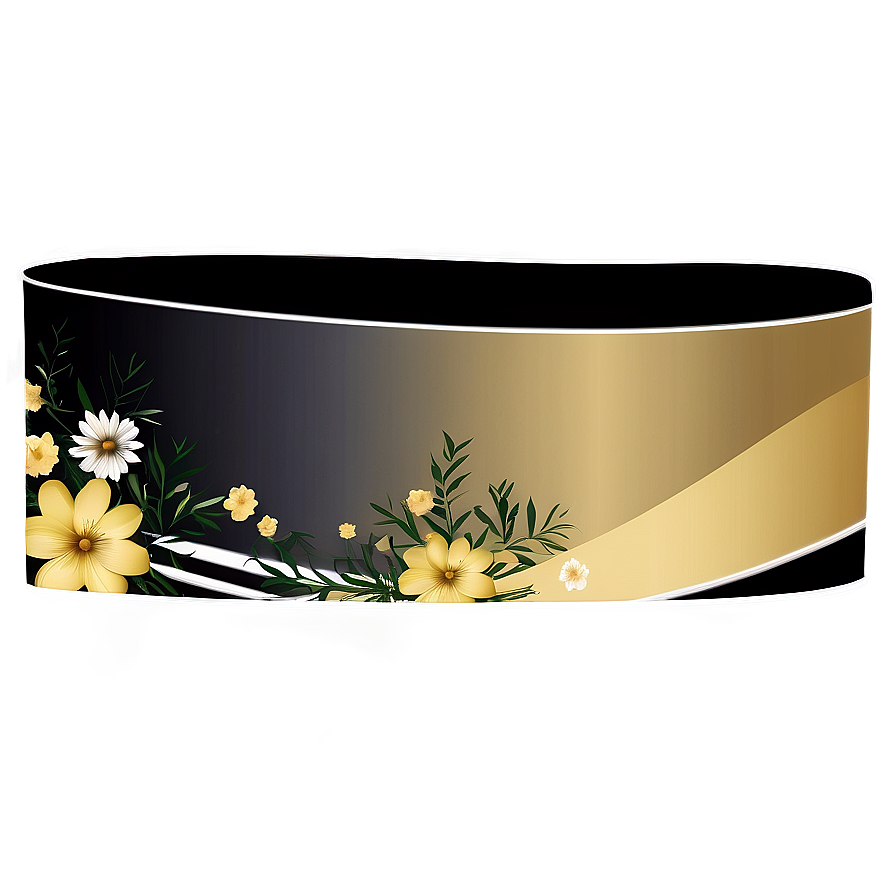 Curved Banner With Flowers Png Usa88 PNG Image