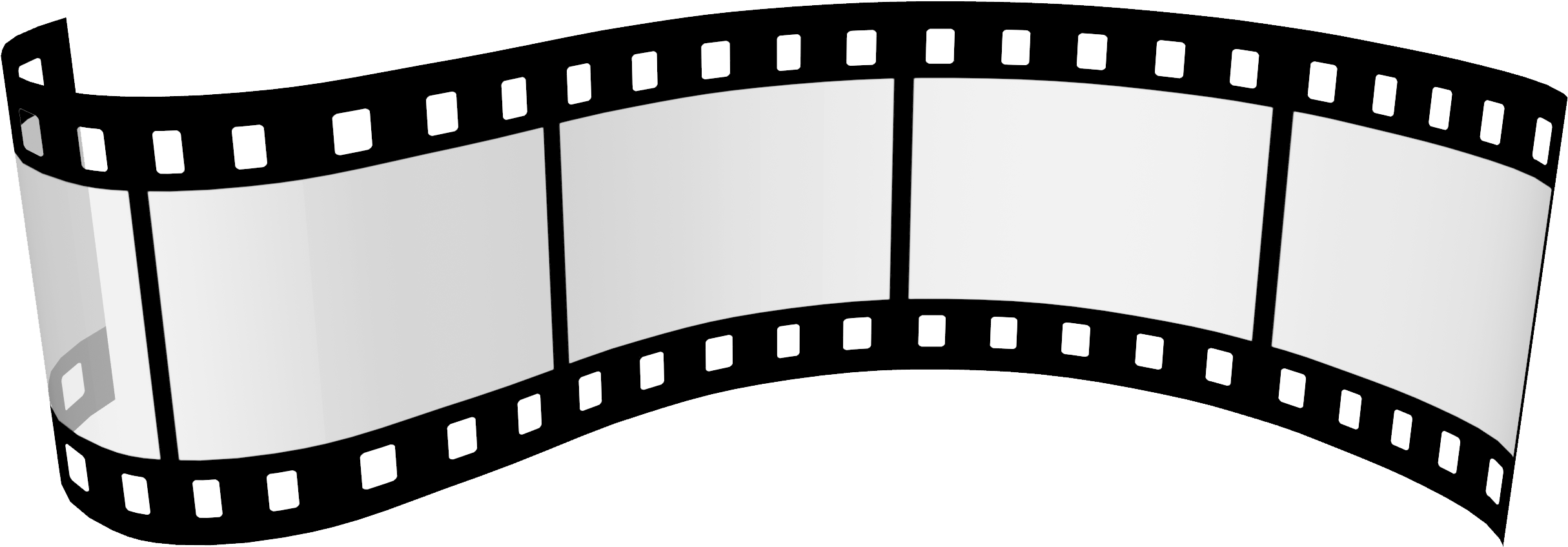 Curved Blank Filmstrip Graphic PNG Image