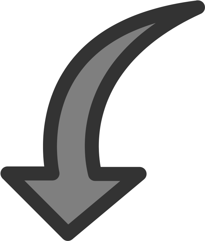 Curved Down Arrow Clipart PNG Image