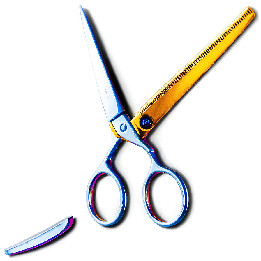 Curved Edge Hair Scissors Png Wbw PNG Image