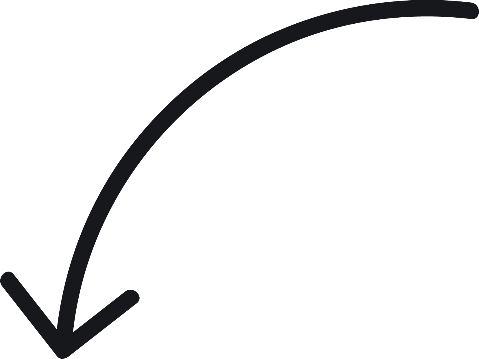 Curved Hand Drawn Arrow PNG Image