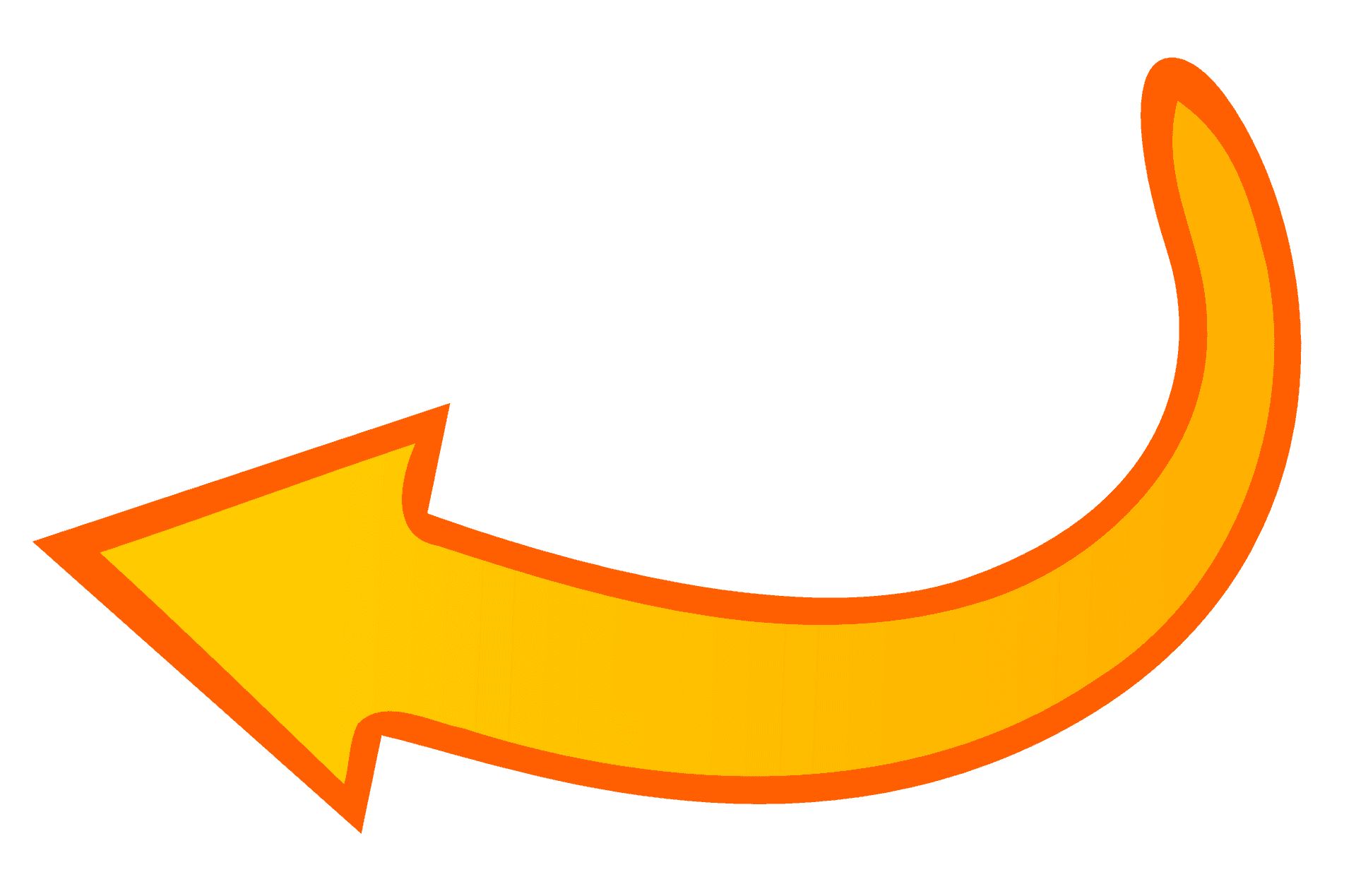 Curved Orange Arrow PNG Image