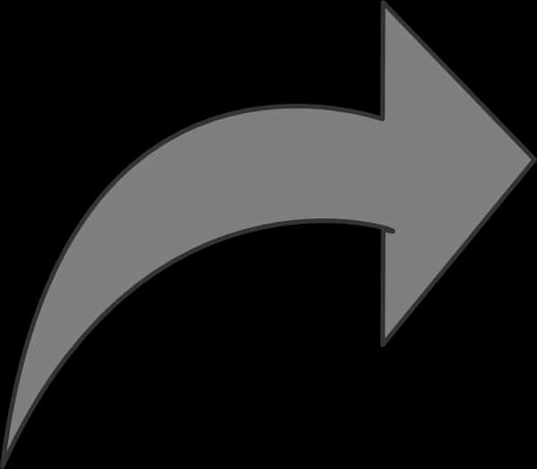 Curved Right Arrow Graphic PNG Image